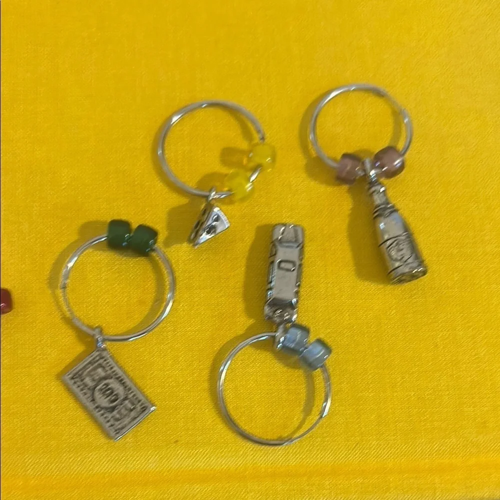 Vintage Silver Bar wine charm Set- 16 GUC